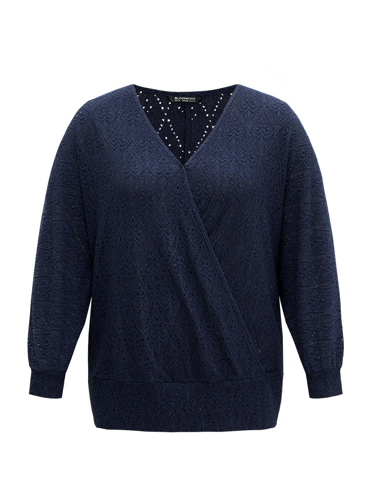 Plain Broderie Anglaise Wrap T-shirt