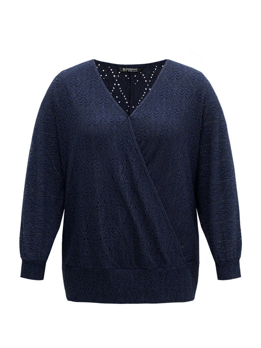 Plain Broderie Anglaise Wrap T-shirt