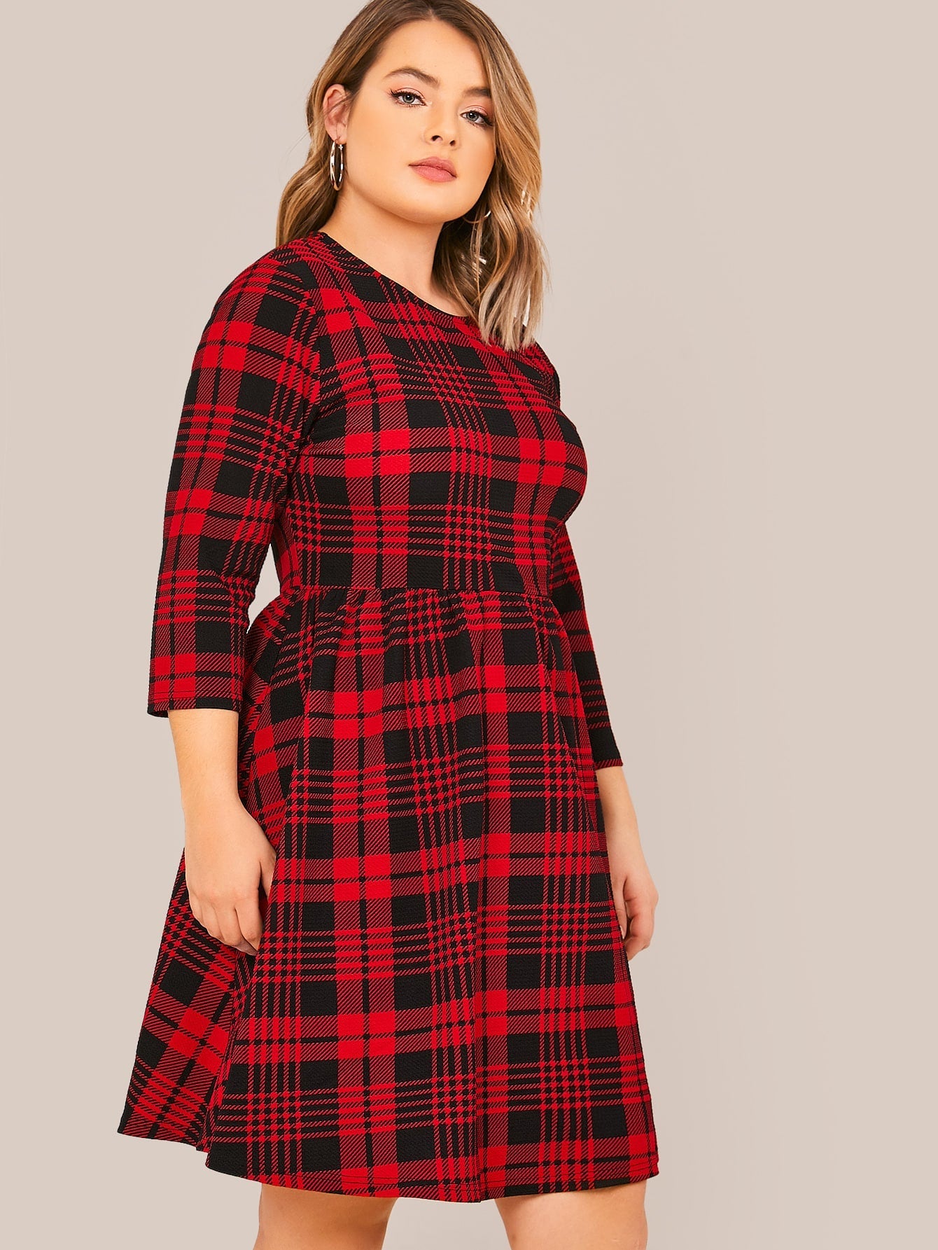 Plaid Flared Dress
