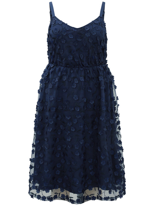 Floral Print Elastic Waist Pocket Cami Dress