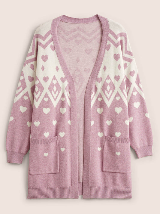 Supersoft Essentials Heart Two Tone Pocket Cardigan