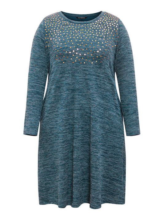 Sequin Heather Pocket Long Sleeve Dress