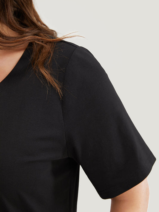 UltraCool Plain V Neck Slightly Stretchy Casual T-shirt