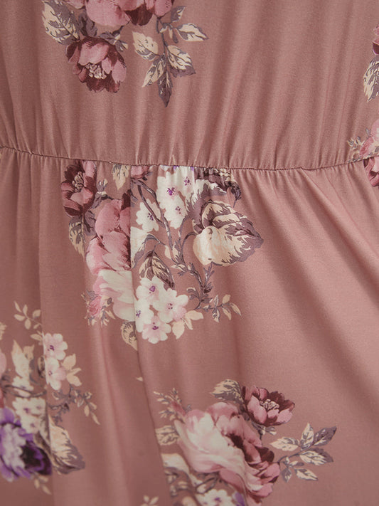 Floral Print Lace Pocket Sleeveless Jumpsuit