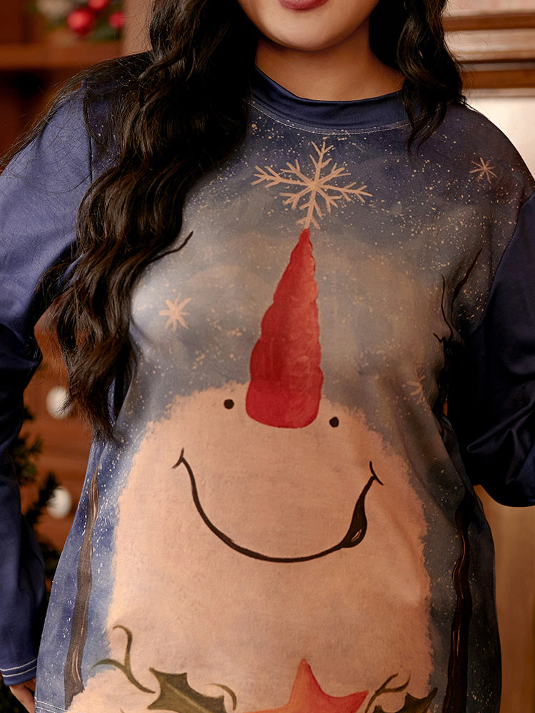 Christmas Print Casual Sweatshirt