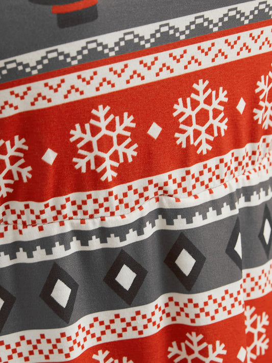 Snowman & Snowflake Print Spaghetti Strap Dress