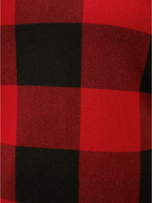 Plaid Patchwork Button Detail Cowl Neck 2-In-1 Sweatshirt