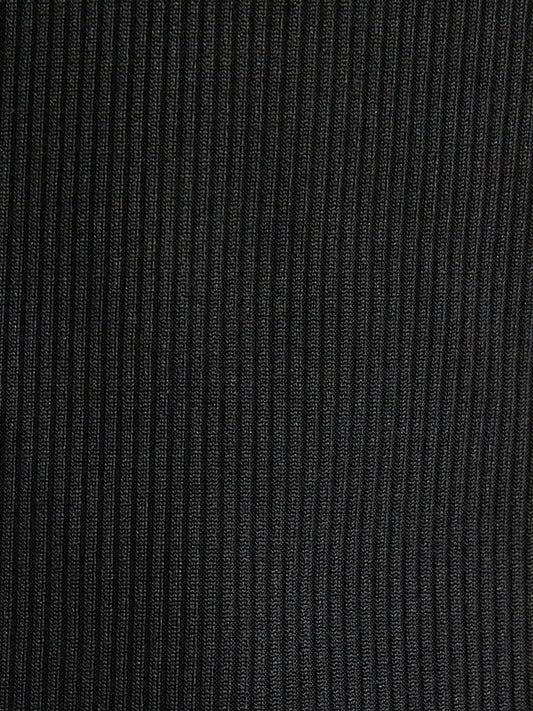 Solid Cut Out Rib Knit Long Tee