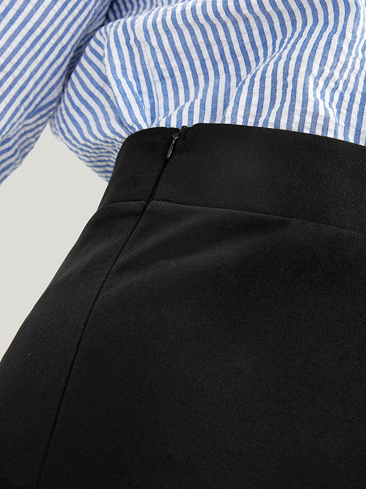 Solid Laser Cut Flare Leg Pants