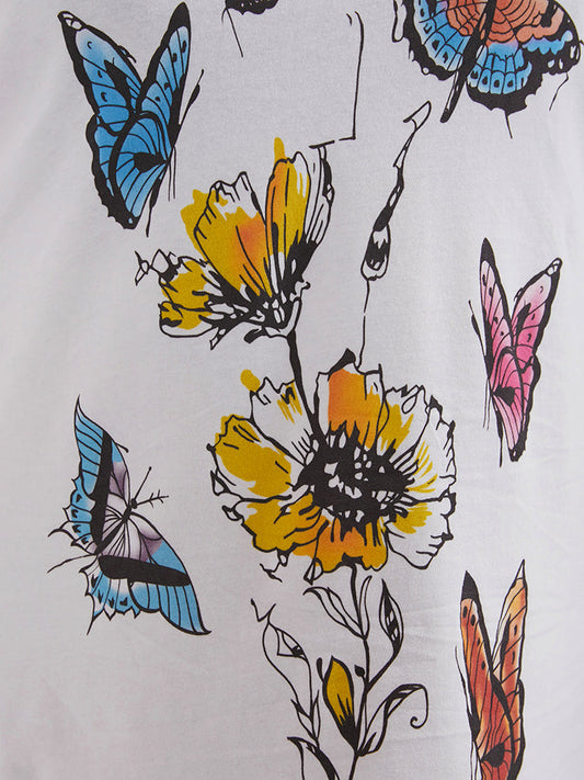 Butterfly Print Tee Midi Dress