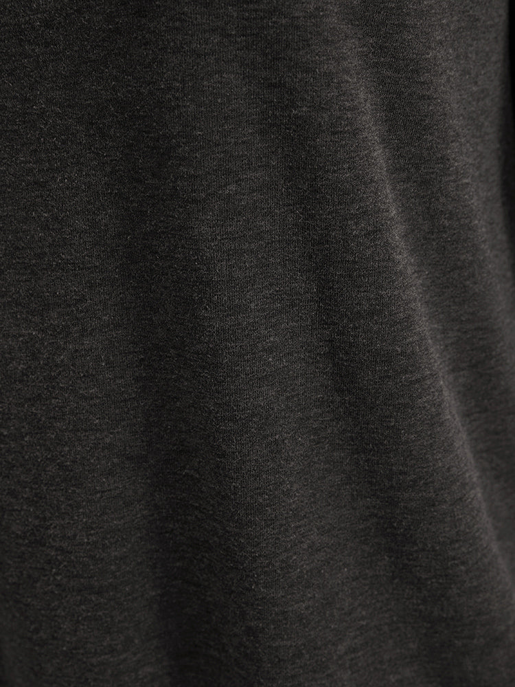 Solid Notched Asymmetrical Hem Long Tee