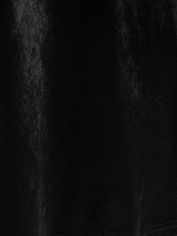 Solid Backless Lace Velvet Cami Night Dress