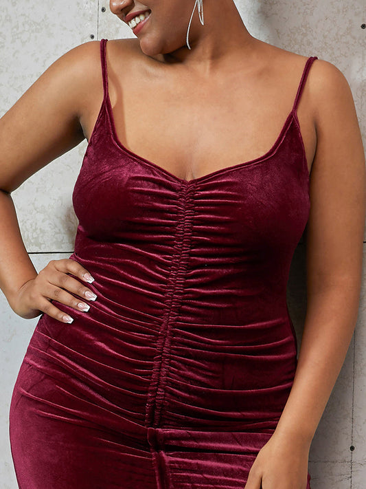 Drawstring Ruched Cami Bodycon Dress