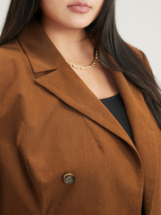 Solid Fake Pocket Button Through Blazer