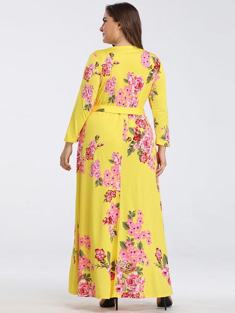 Floral Printed Wrap Maxi Dress