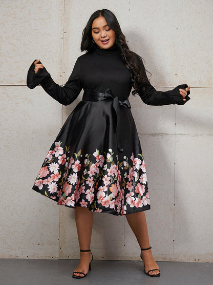 Floral Ribbon Knotted Dress