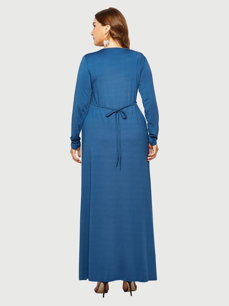 Ruched Decoration V-neck Maxi Dress