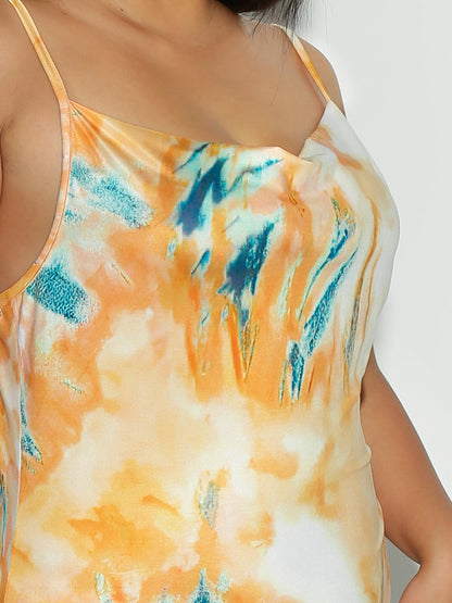 Tie Dye Cowl Neck Dress