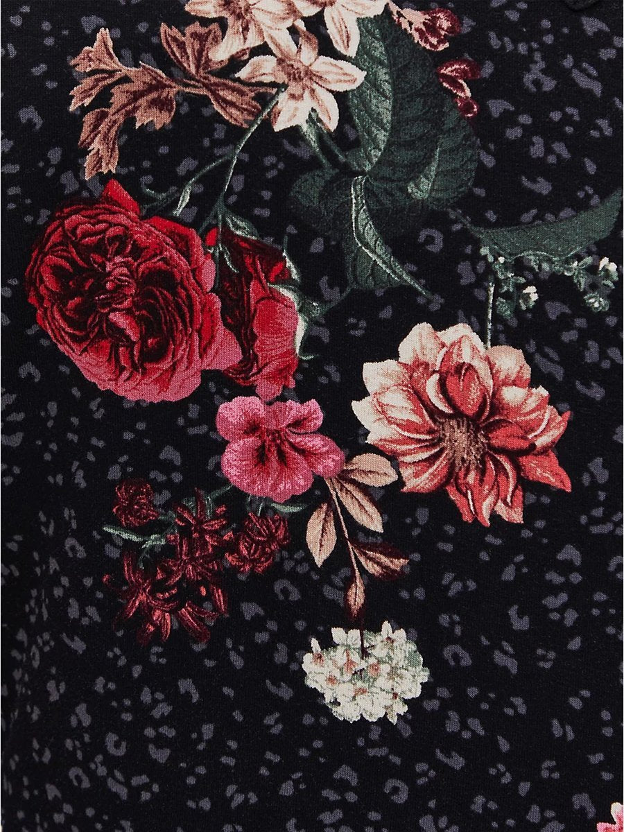 Cross Floral Printed Blouse