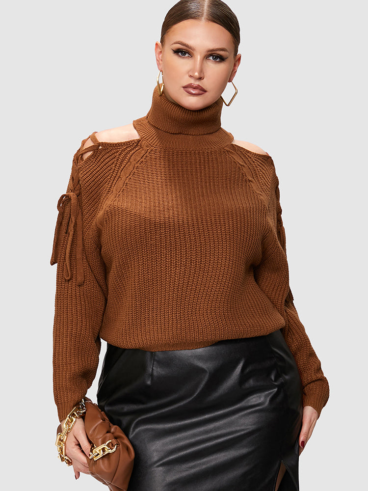 Drawstring Lace Up Sweater