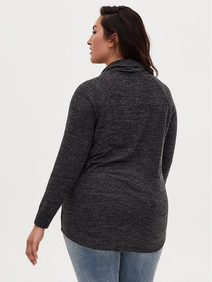 Pile Collar Kangaroo Pocket Knit Top