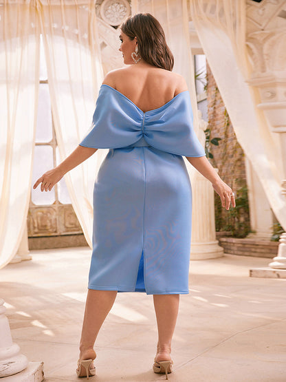 Off Shoulder Ruched Backless Bodycon Dress