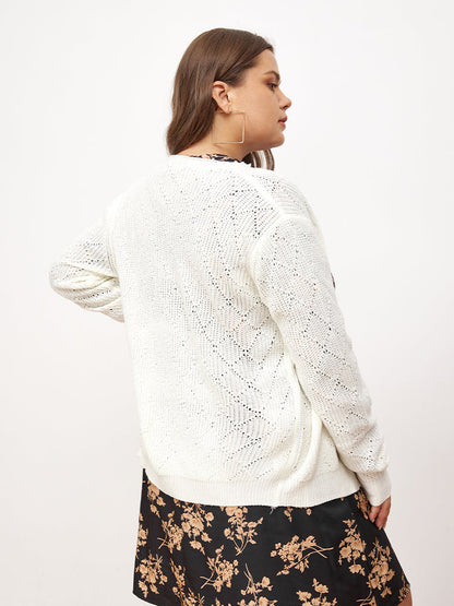 Lace Stitching Hollow Cardigan