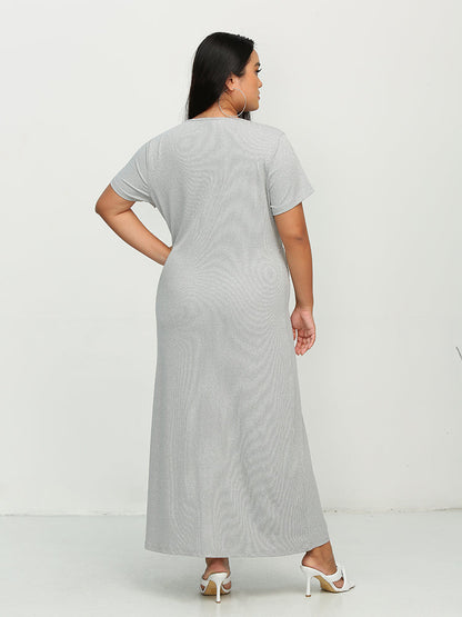 Twist Front Button Short Sleeve Dress