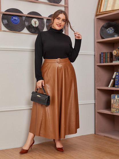 Rolled Neck Rib-knit Tee