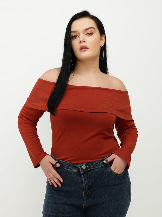 Off Shoulder Long Sleeved T-shirt