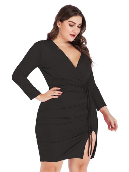Wrap Ruched Slim Fit Dress