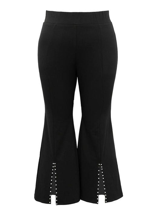 Bootcut Pearl Beaded Split Front Pants