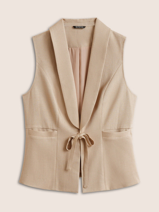 Solid Lapel Collar Ties Pocket Vest