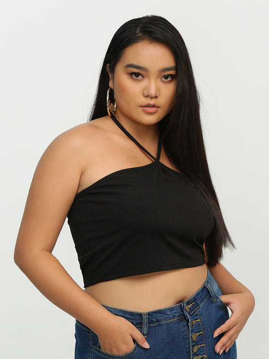 Keyhole Halter Neck Crop Top