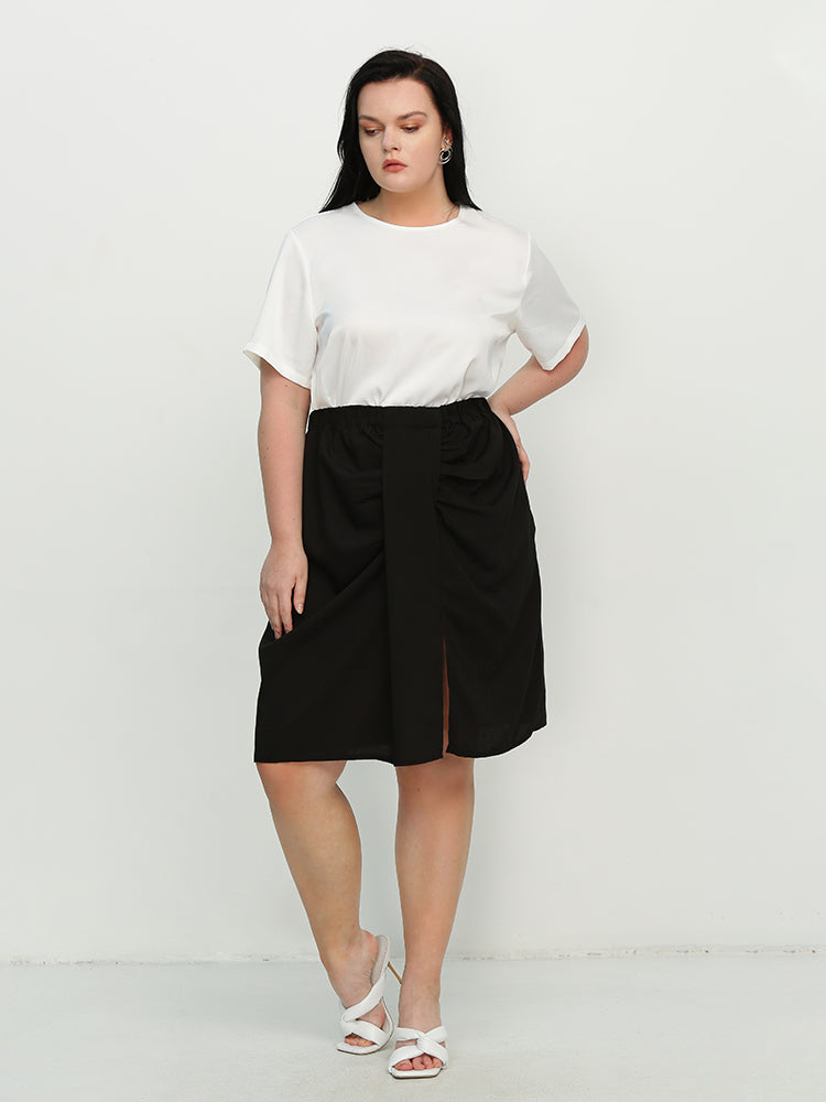 Ruched Split Hem Skirt