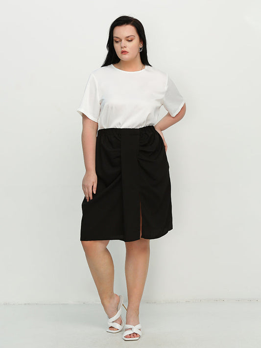 Ruched Split Hem Skirt