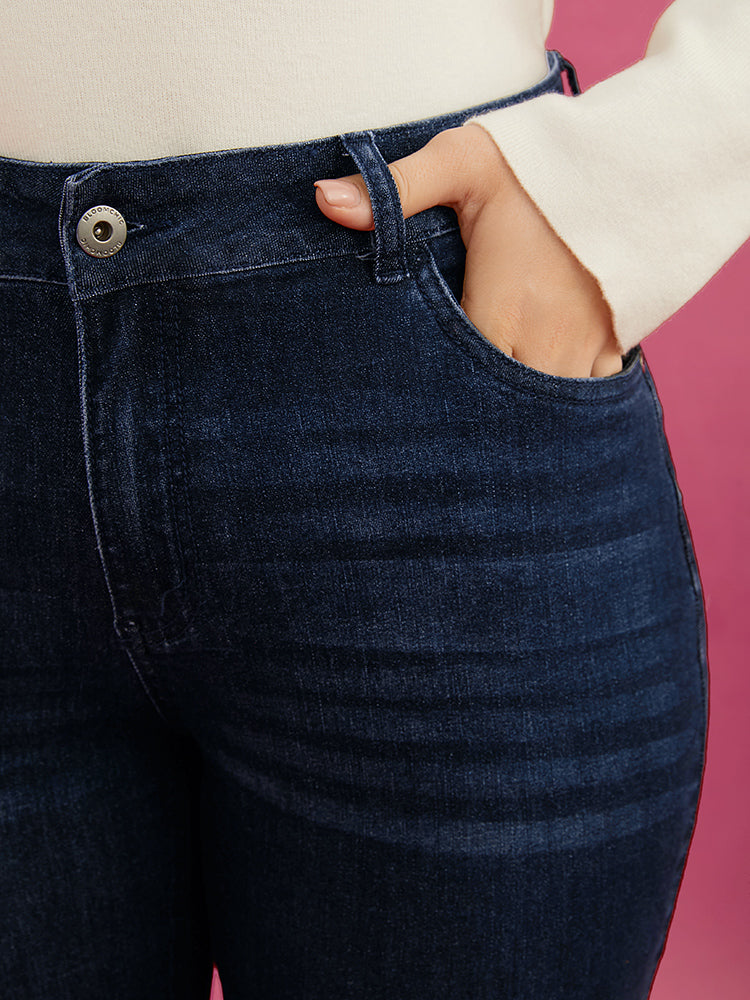 Skinny Slightly Stretchy High Rise High Rise Letter Embroidered Jeans