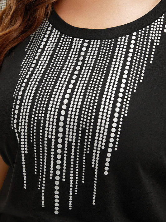 Polka Dot Dolman Sleeve T-shirt