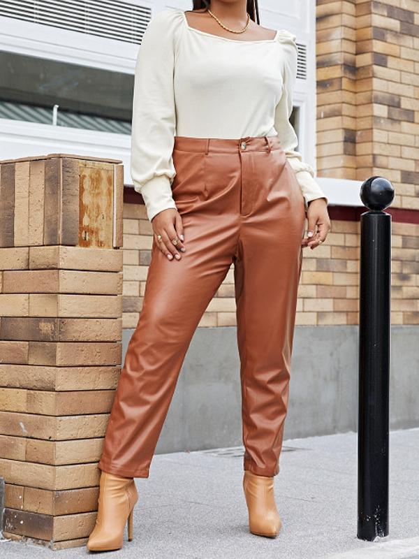 Square Collar Solid Color Top