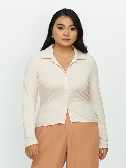 Long Sleeve Lapel Collar Blouse