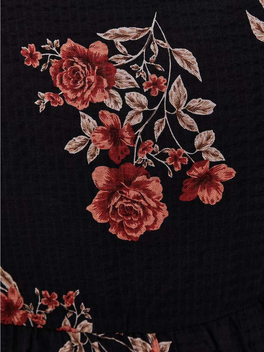 Floral Printed Button Up Blouse