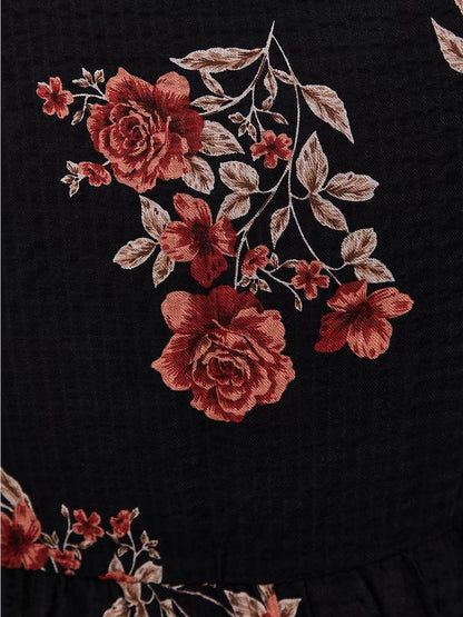 Floral Printed Button Up Blouse