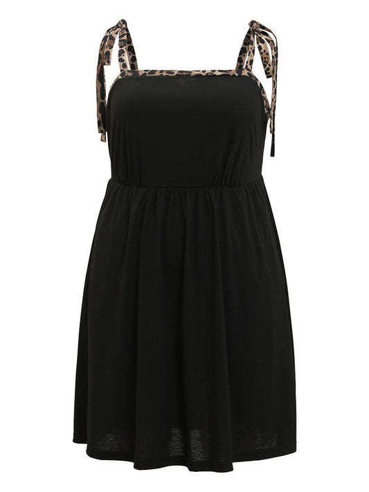 Supersoft Essentials Leopard Patchwork Elastic Waist Pocket Cami Dress