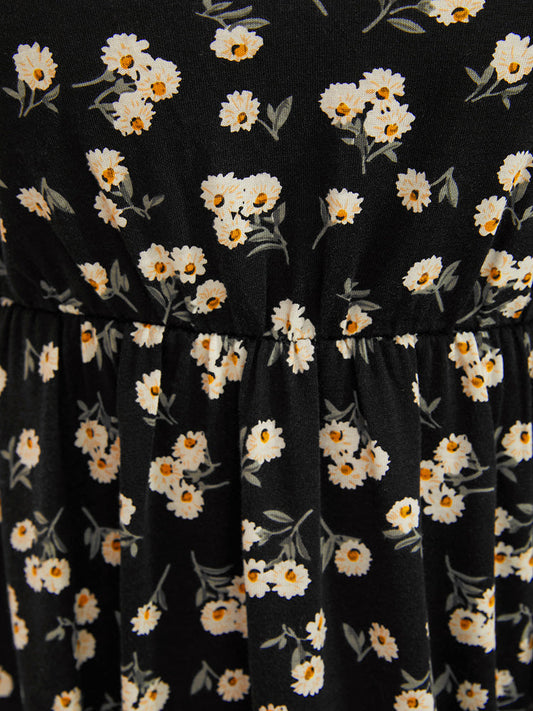 Ditsy Floral Lace Trim Pocket Arc Hem Night Dress