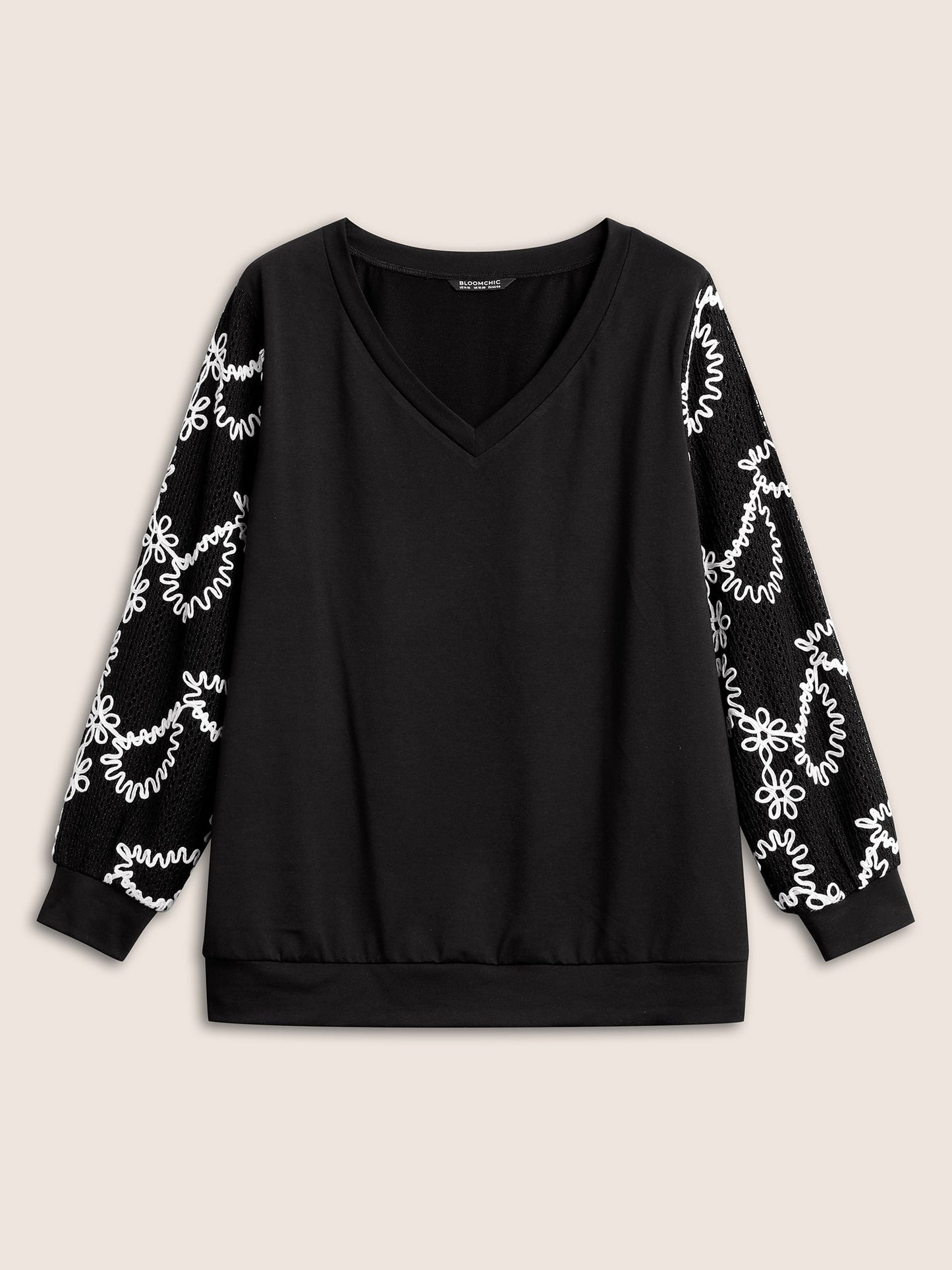 Stereo Jacquard Design Patchwork Sweatshirt