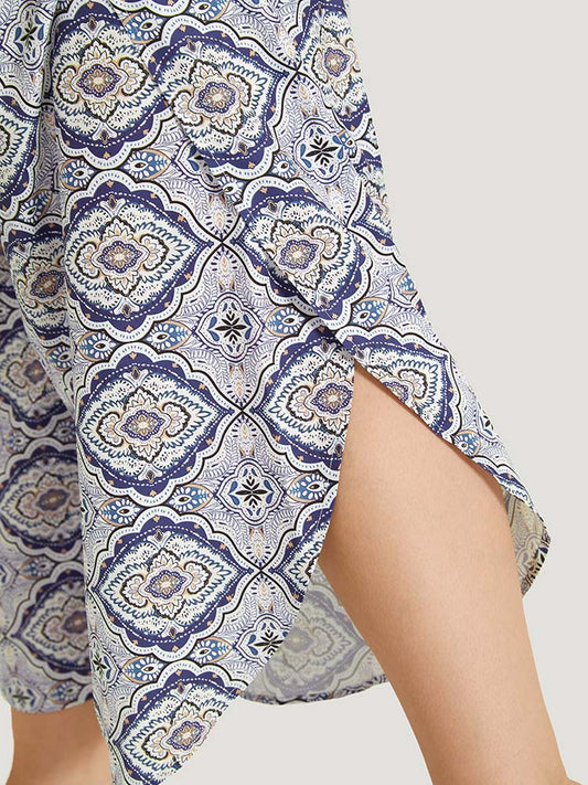 Bandana Pocket Wrap Hem Elastic Waist Pants