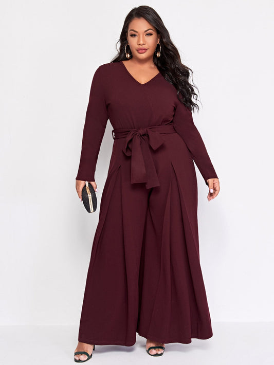 Self Tie Wide Leg Jumpsuit