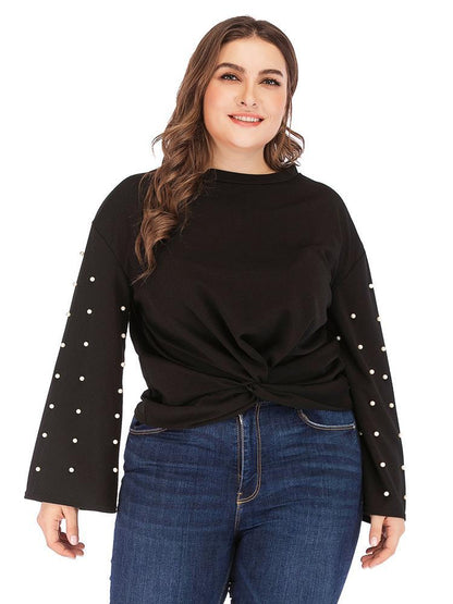 Pearl Sleeve Twist T-shirt