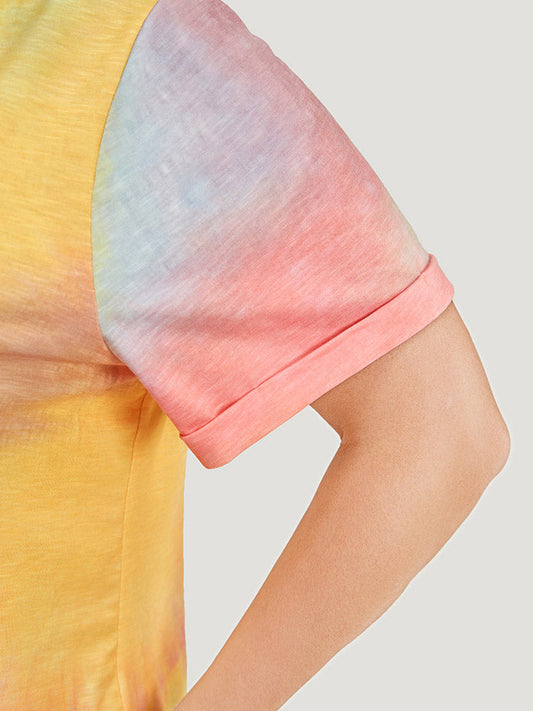Tie Dye Contrast Graphic T-shirt