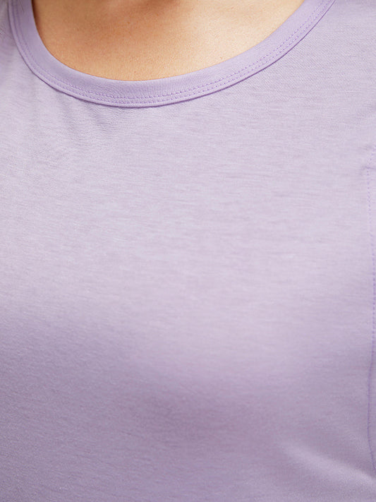 Solid Lace Insert Dolman Sleeve T-shirt